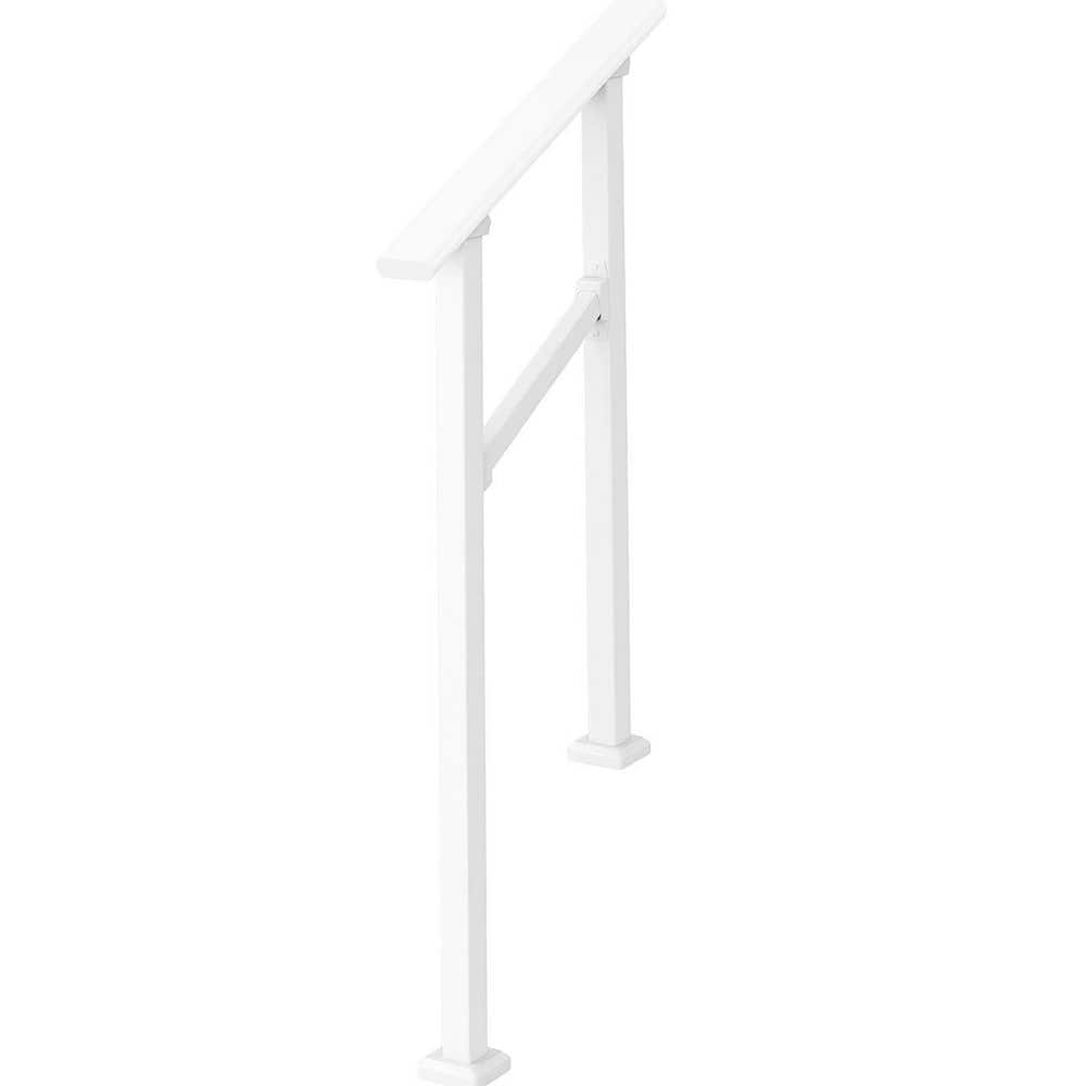 Afoxsos Metal Stair Railing Handrails for Outdoor Steps White Adjustable 2 Step All-Weather Resistant (1)