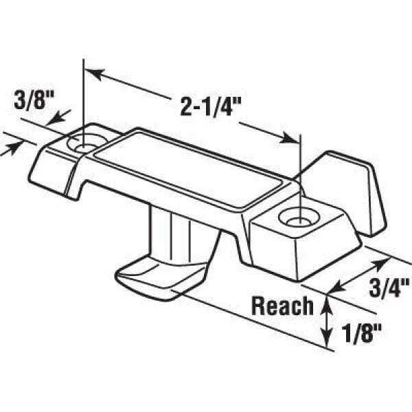 Prime-Line Deep Reach Window Sash Lock, 2-1/4 in. Hole Centers, diecast, White (2)
