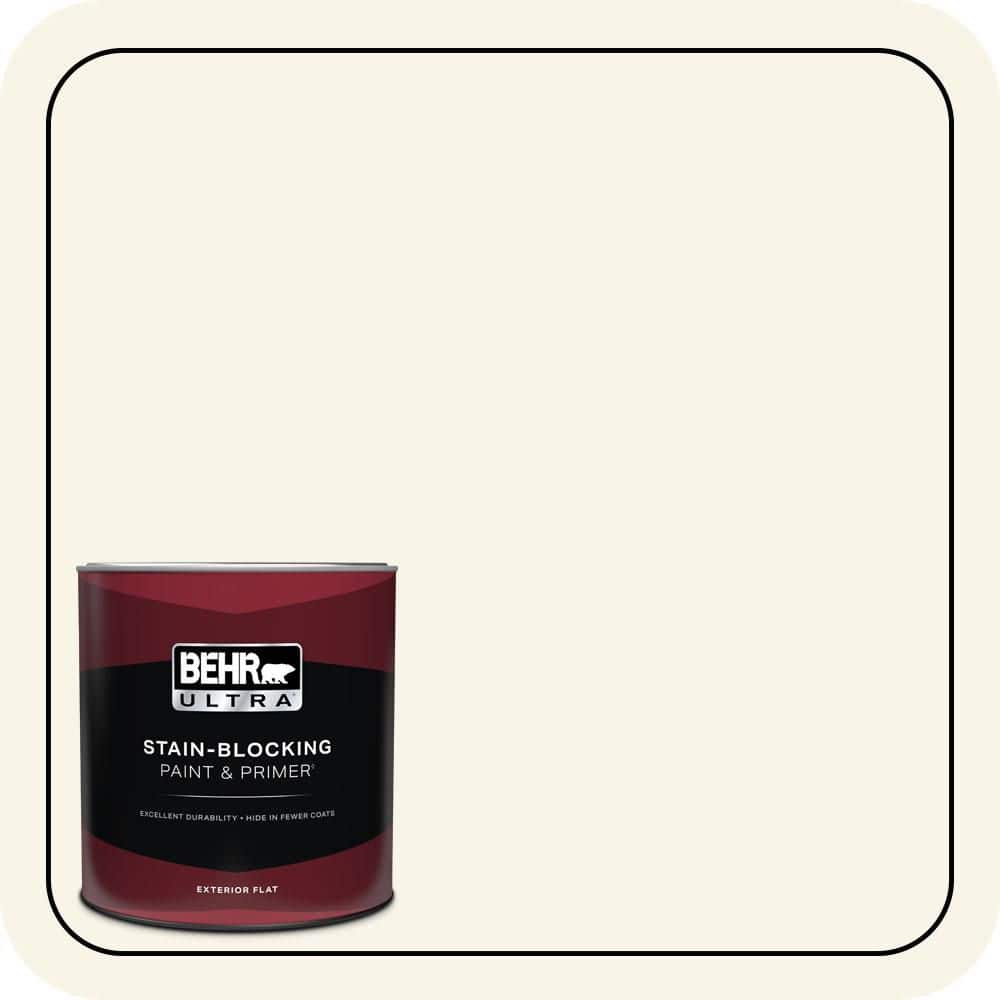 BEHR ULTRA 1 qt. #W-B-400 Vermont Cream Flat Exterior Paint & Primer