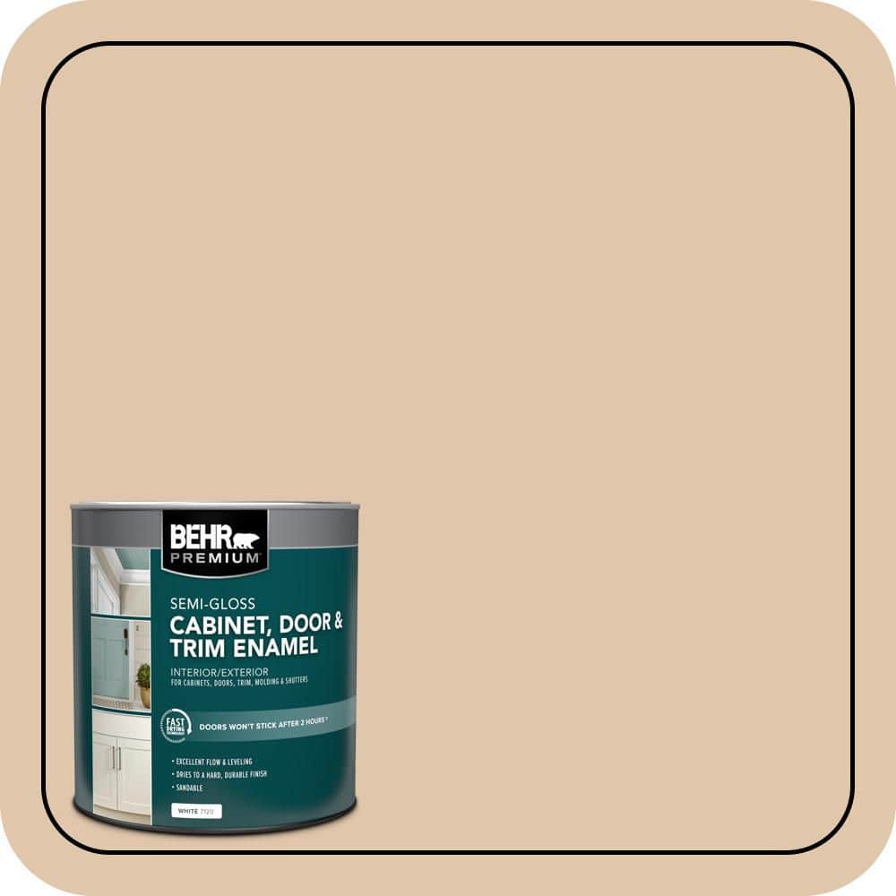 BEHR PREMIUM 1 qt. #S260-2 Pumpkin Seed Semi-Gloss Enamel Interior/Exterior Cabinet, Door & Trim Paint