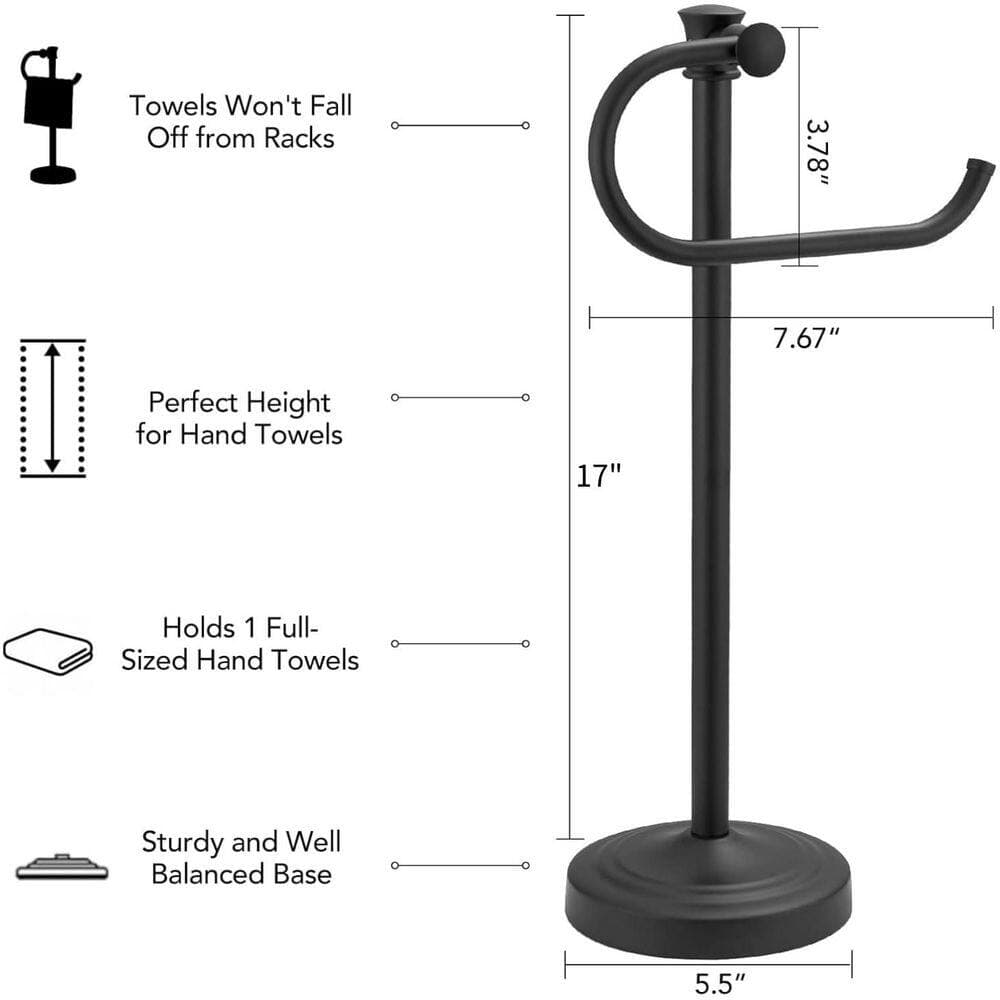 Numhew 17 in. Free Standing Countertop Towel Bar Hanger Hand Towel Bar for Bathroom Vanity Countertop (2)