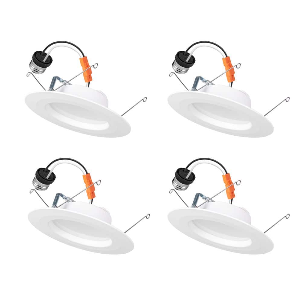 Commercial Electric 4-pack 5/6 in. Integrated LED Recessed Retrofit Light Trim with Selectable Color Temperature CEC-T20 (2)