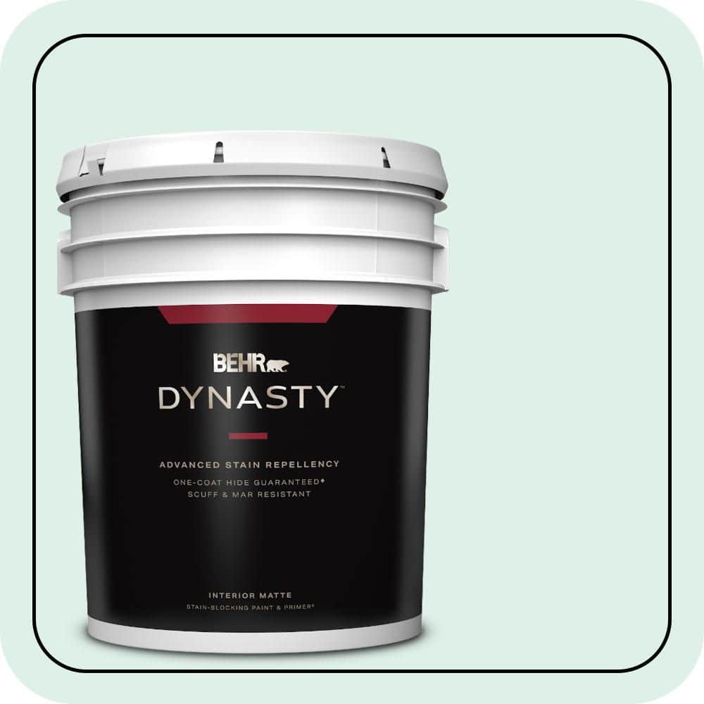 BEHR DYNASTY 5 gal. #490C-1 Ice Cube Matte Interior Stain-Blocking Paint & Primer