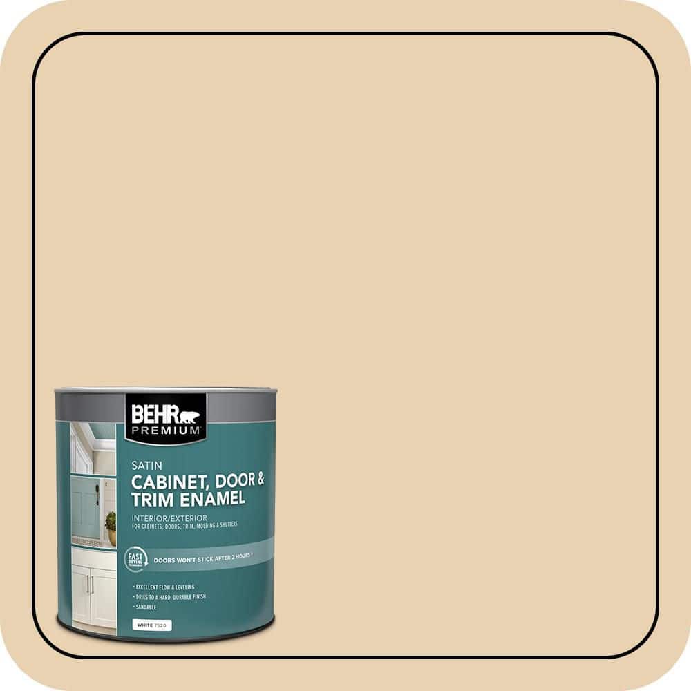 BEHR PREMIUM 1 qt. #S300-2 Powdered Gold Satin Enamel Interior/Exterior Cabinet, Door & Trim Paint (1)