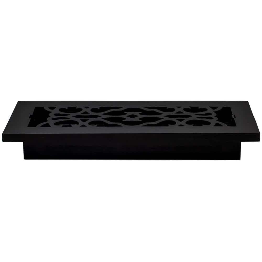 Decor Grates Victorian 10 in. x 4 in. Floor Register in Cast Iron Black (2)