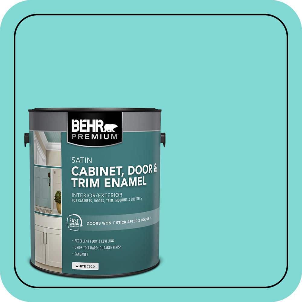 BEHR PREMIUM 1 gal. #MQ4-22 Key Largo Satin Enamel Interior/Exterior Cabinet, Door & Trim Paint (1)