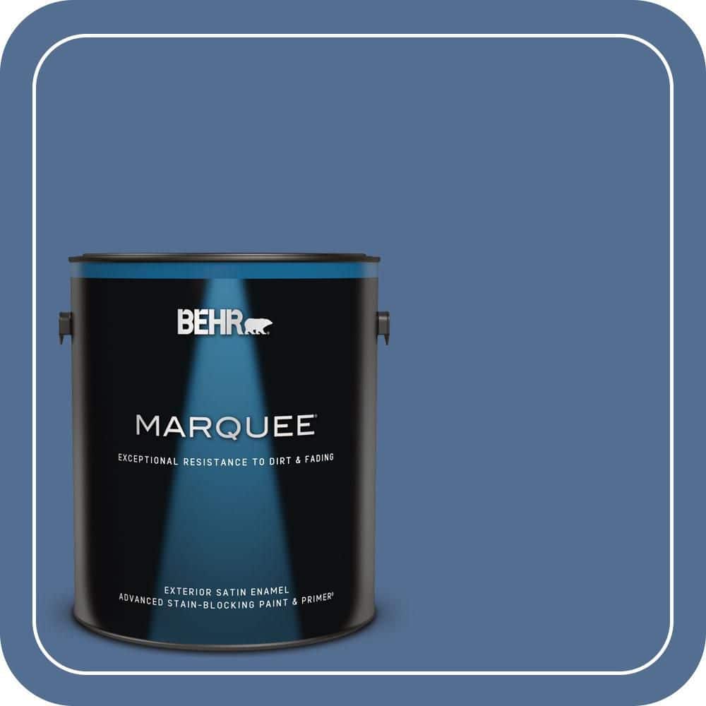 BEHR MARQUEE 1 gal. #M530-6 Charter Blue Satin Enamel Exterior Paint & Primer