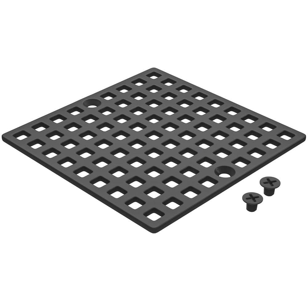 Wudkey 0.078 in. H x 4 in. D Matte Black Shower Drain Cover, Squaare Stainless Steel Floor Drain Cover Replacement (1)