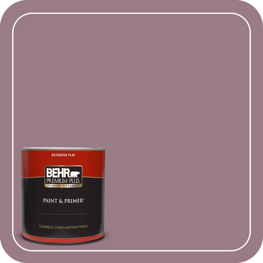 BEHR PREMIUM PLUS 1 qt. #T15-19 Mulberry Wine Flat Exterior Paint & Primer