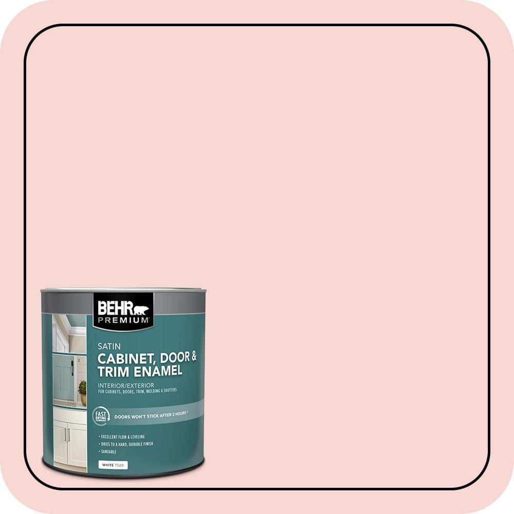 BEHR PREMIUM 1 qt. #M160-1 Cupcake Pink Satin Enamel Interior/Exterior Cabinet, Door & Trim Paint (1)