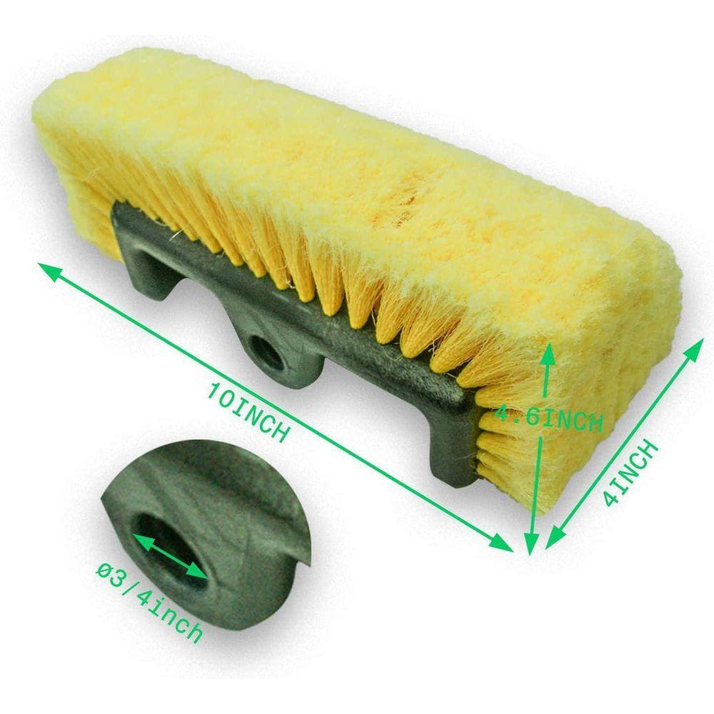 KIWDZFU 10 Flow-Thru Penta-Level Car Wash Brush Head Soft Yellow Bristles Scratch Free for Car RV Truck SUV Cleaning (2)