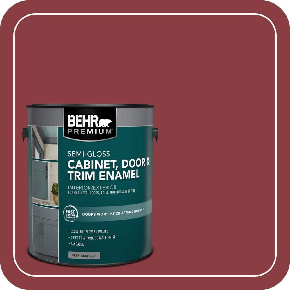 BEHR PREMIUM 1 gal. #S-G-140 Cherry Cobbler Semi-Gloss Enamel Interior/Exterior Cabinet, Door & Trim Paint (1)