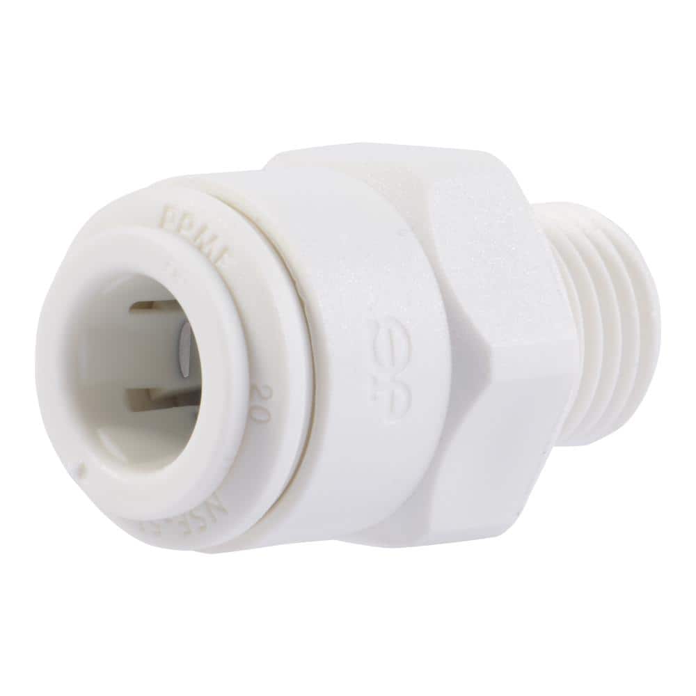 John Guest 3/8 in. O.D. Push-to-Connect x 1/4 in. MIP NPTF Polypropylene Adapter Fitting (2)
