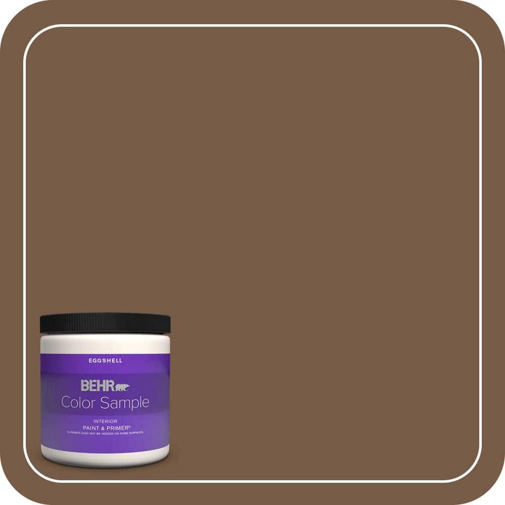 BEHR PREMIUM PLUS 8 oz. #N250-7 Mission Brown Eggshell Enamel Interior Paint & Primer Color Sample