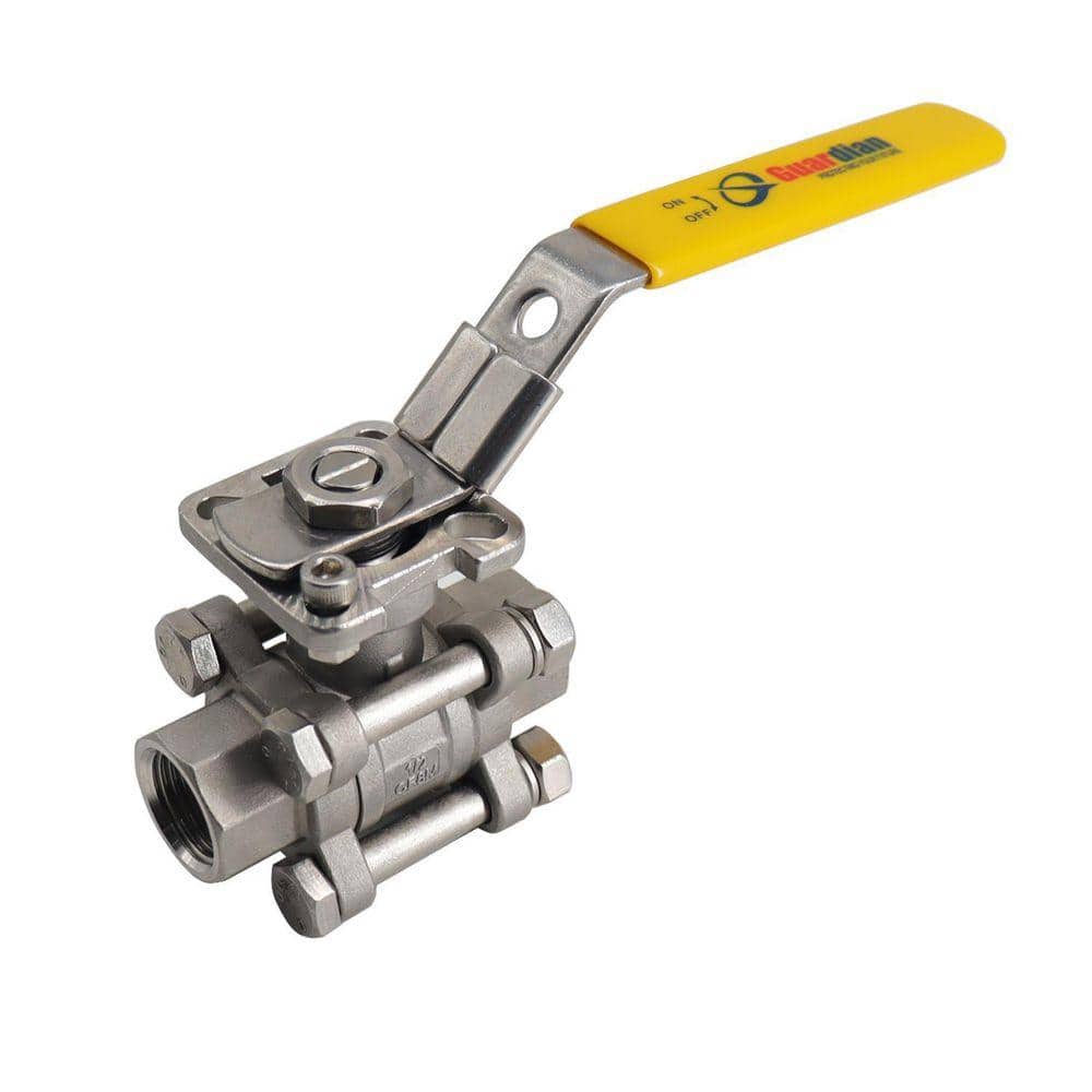 Guardian 3/4 in. 316 Stainless Steel 1000 PSI 3-Pieces Full Port Ball Valve with Mounting Pad