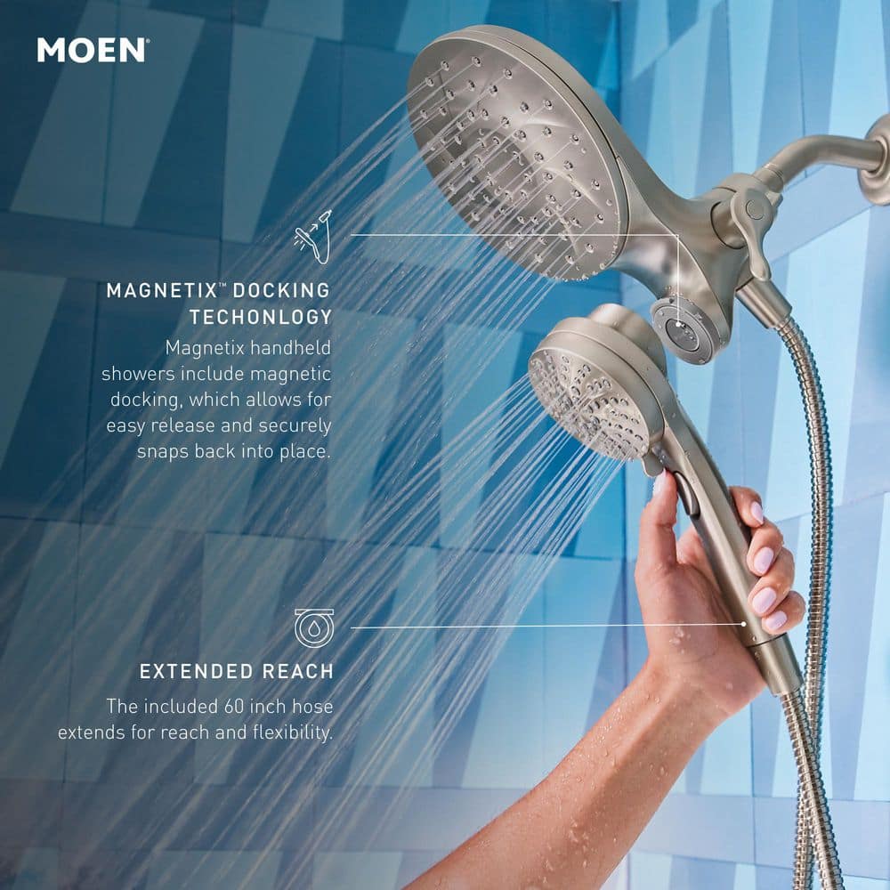 MOEN Engage Single Handle 6-Spray Tub and Shower Faucet with Magnetix Rain shower 1.75 GPM in. Chrome (Valve Included) (3)
