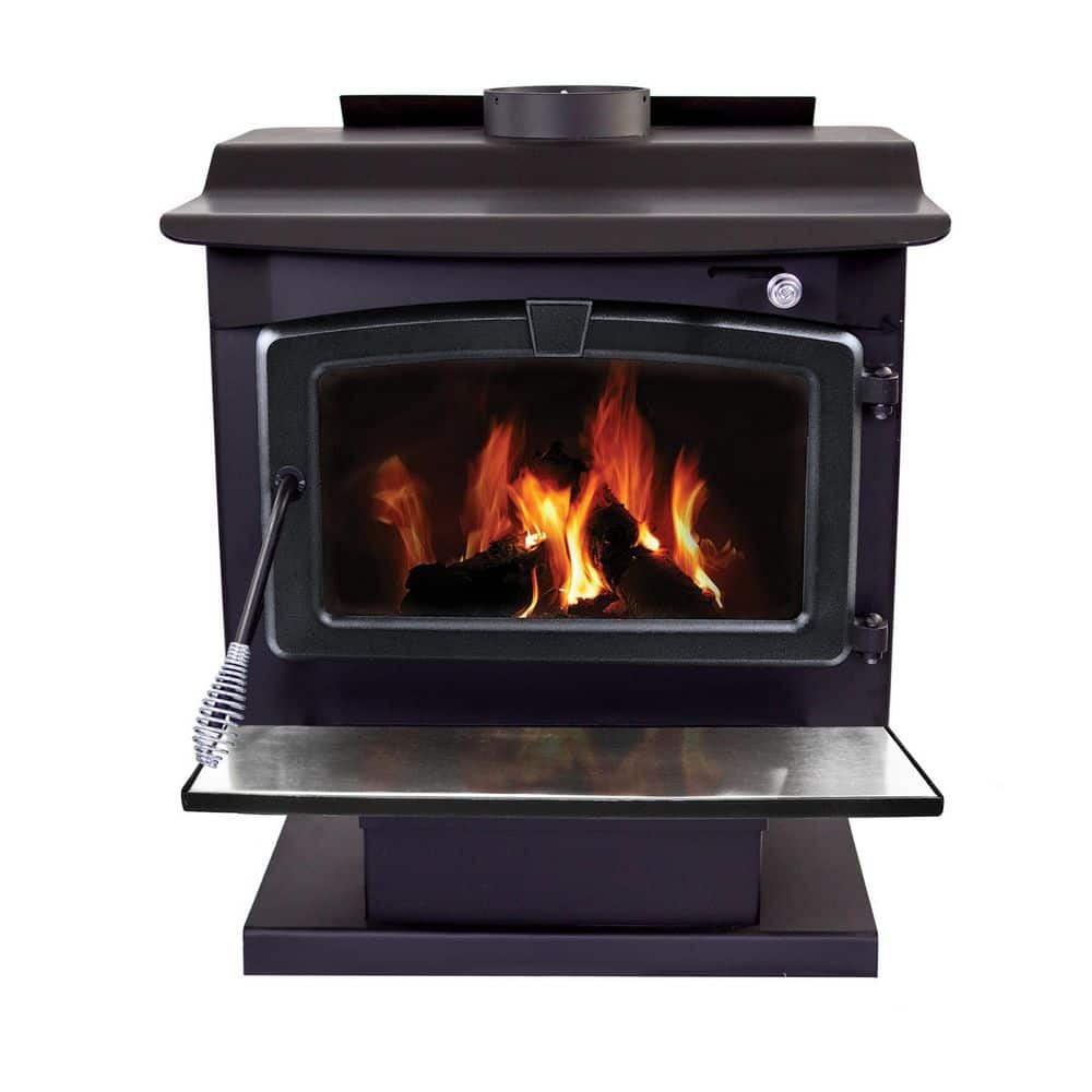Pleasant Hearth Medium 2,200 sq. ft. EPA Certified Wood Stove with Pedestal and Stainless Steel Ash Lip