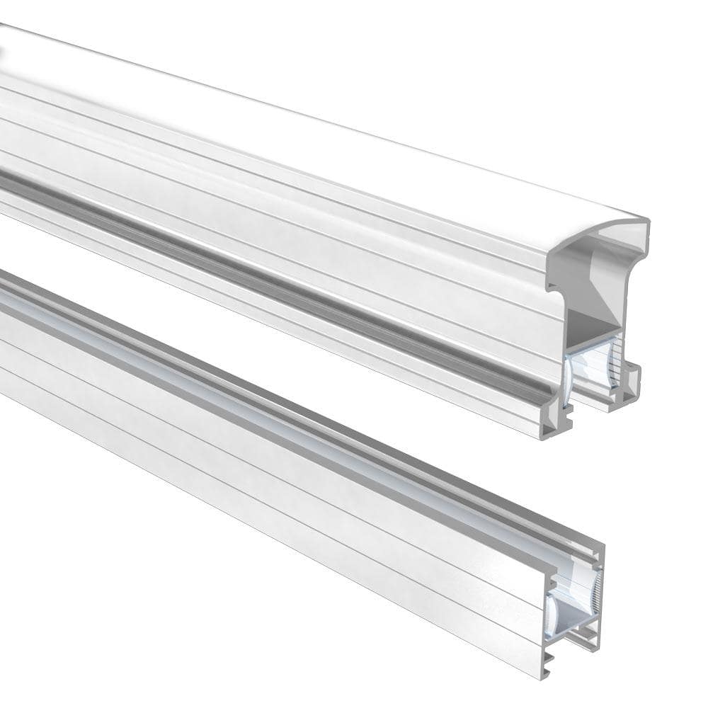 PEAK Aluminum Railing 42 in. H x 6 ft. W Aluminum Deck Railing Stair Hand and Base Rail for 42 in. High System White (1)