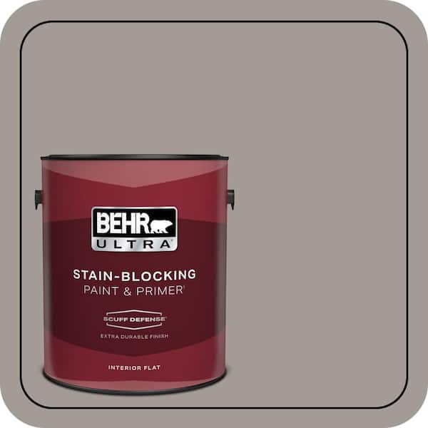 BEHR ULTRA 1 gal. #PPU18-15 Fashion Gray Extra Durable Flat Interior Paint & Primer (2)