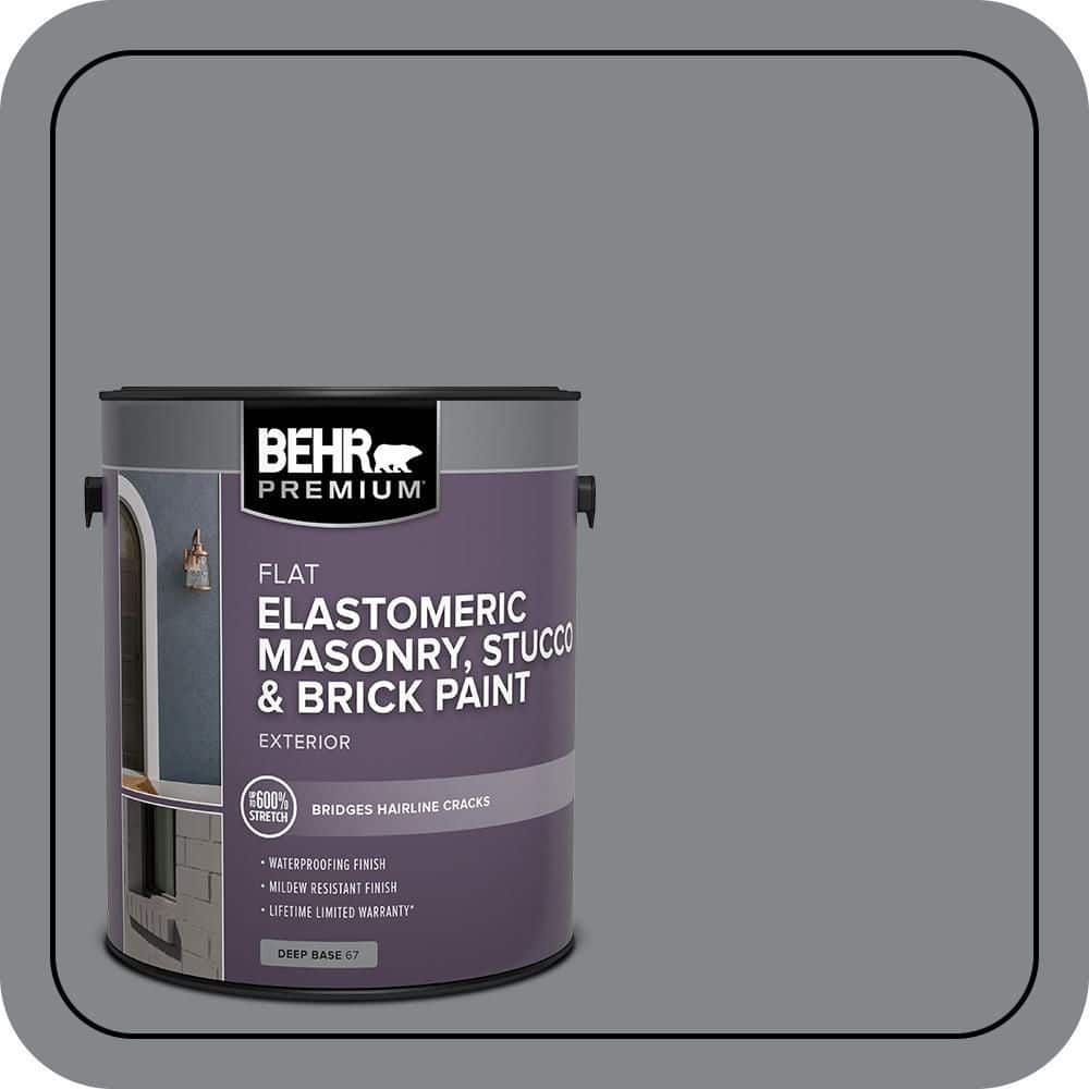 BEHR PREMIUM 1 gal. #N500-5 Magnetic Gray color Elastomeric Masonry, Stucco and Brick Exterior Paint (1)