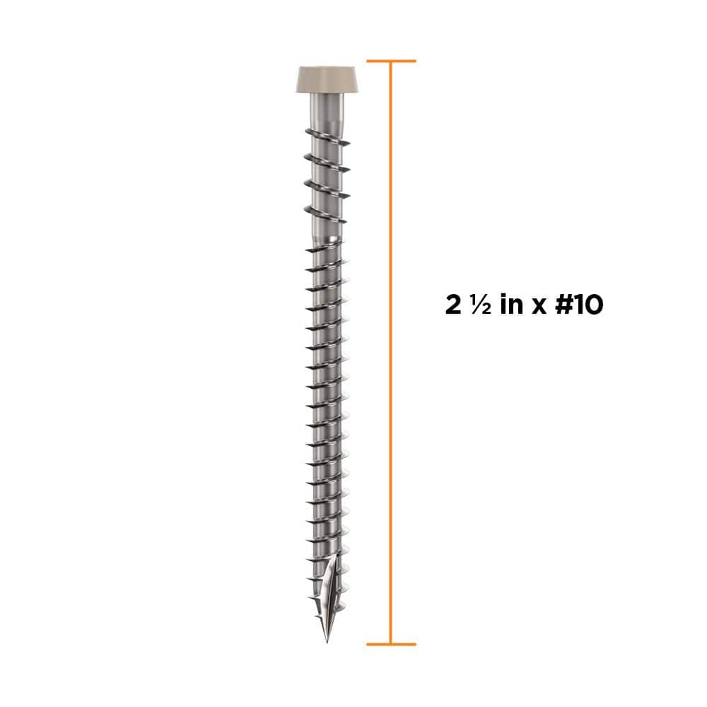 CAMO #10 x 2-1/2 in. 316 Stainless Steel Sand Color Star Drive Flat Undercut Composite Deck Screws (350-Count) (2)