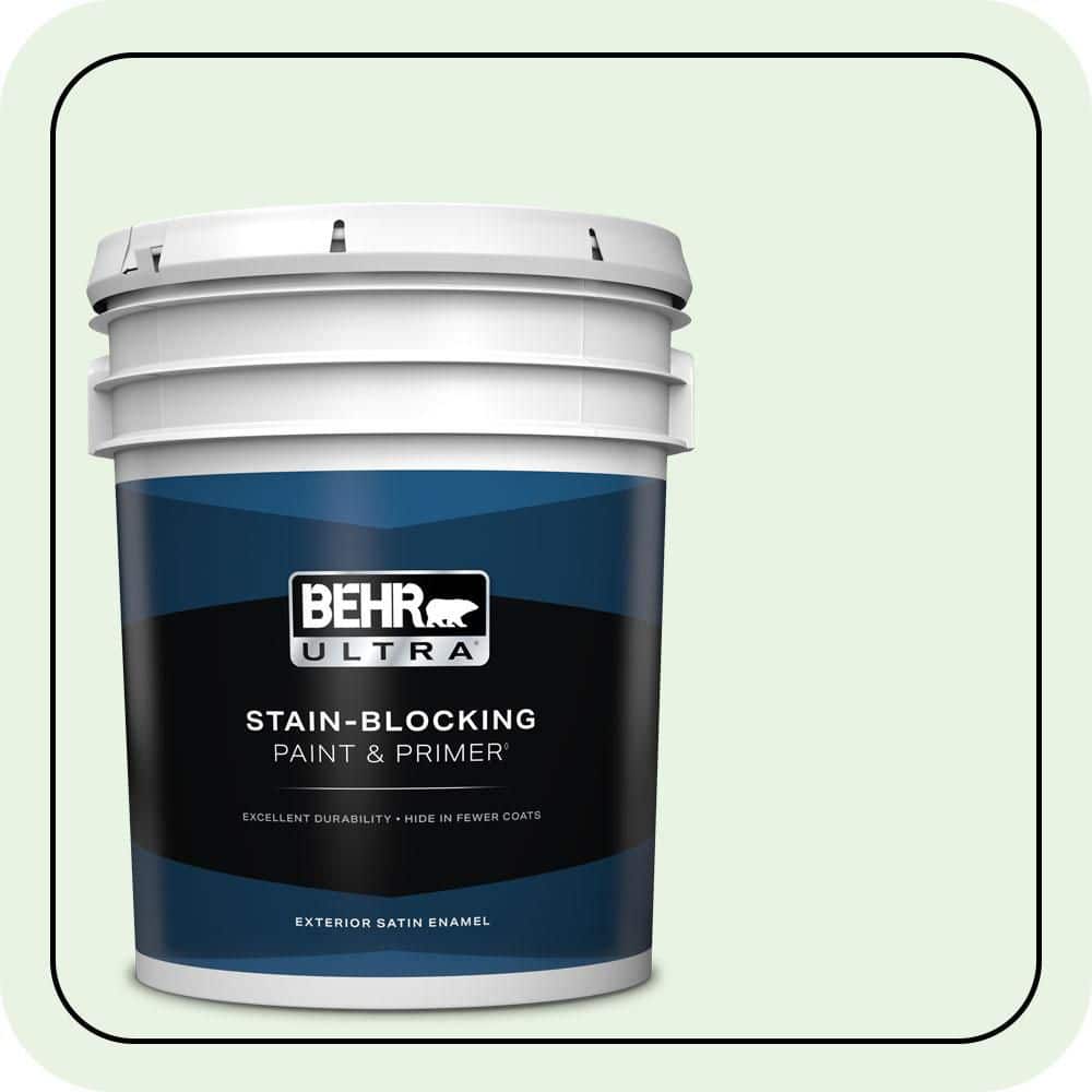 BEHR ULTRA 5 gal. #450C-1 Dinner Mint Satin Enamel Exterior Paint & Primer