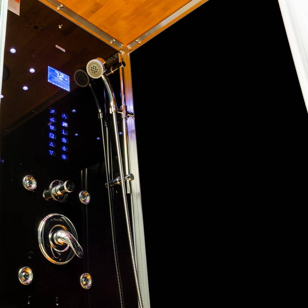 Steam Planet Galaxy Deluxe Plus 60 in. x 41 in. x 87 in. Steam Shower Enclosure Kit with Acrylic Base in Black (2)