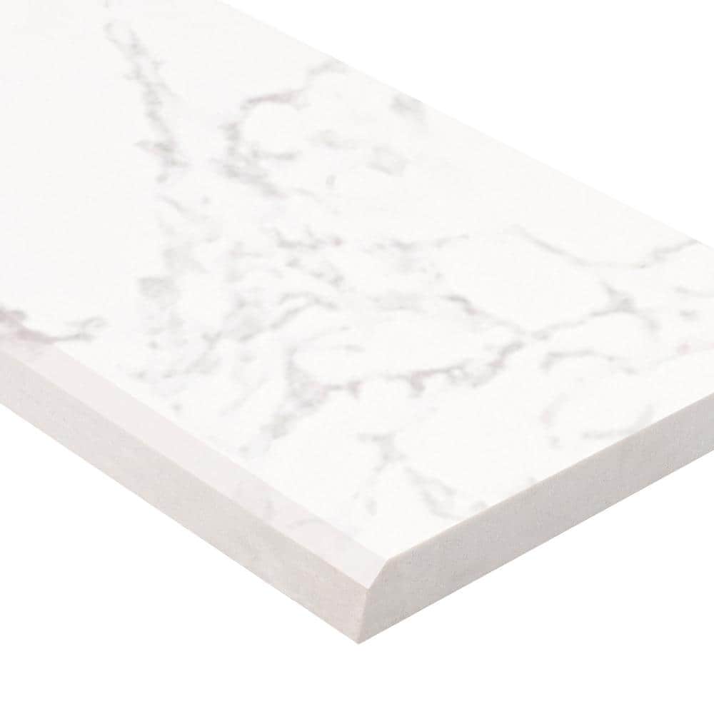 MSI Carrara White 6 in. x 73 in. Polished Engineered Marble Single Beveled Threshold Tile (6.08 lin. ft. /Each) (2)