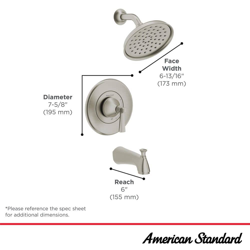American Standard Rumson Single-Handle 1-Spray Tub and Shower Faucet with 1.8 GPM in Matte Black (Valve Included) (4)