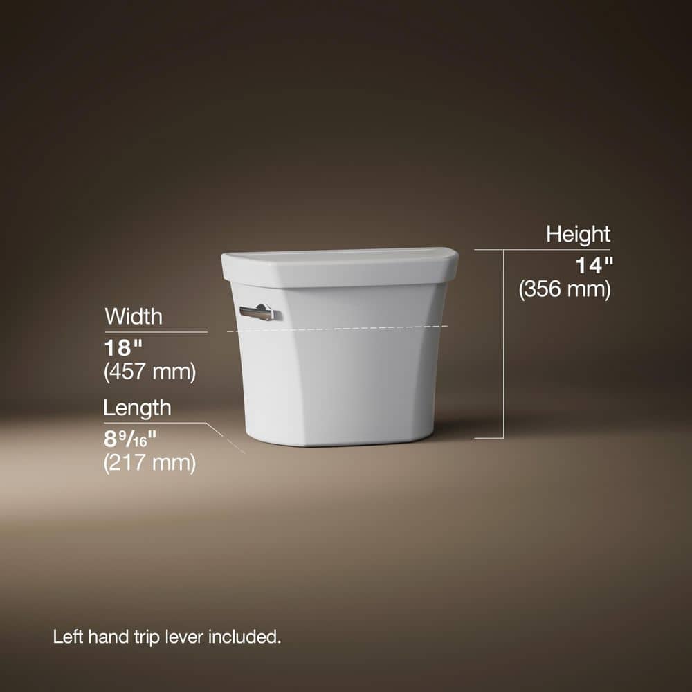 KOHLER Highline 1.28 GPF Single Flush Toilet Tank With Gravity Fed Technology in White (2)
