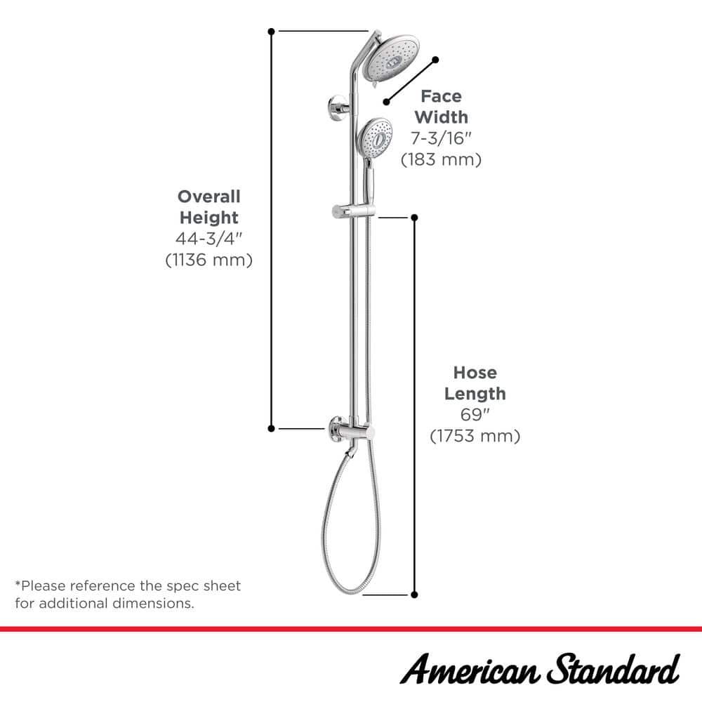 American Standard Spectra Versa 4-Spray Round 36 in. Shower System Kit with Hand Shower 1.8 GPM in Polished Chrome (3)
