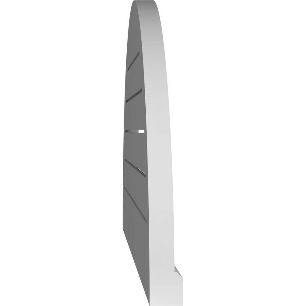Ekena Millwork 42 in. x 21 in. Half Round Surface Mount PVC Gable Vent: Functional with Brickmould Sill Frame (3)