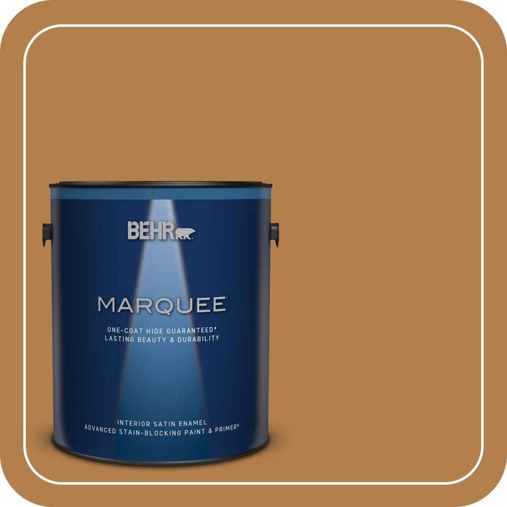 BEHR MARQUEE 1 gal. #PMD-106 Caramel Sauce Satin Enamel Interior Paint & Primer (1)