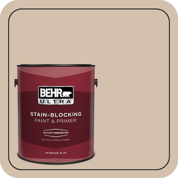 BEHR ULTRA 1 gal. #700C-3 Pecan Sandie Extra Durable Flat Interior Paint & Primer (2)