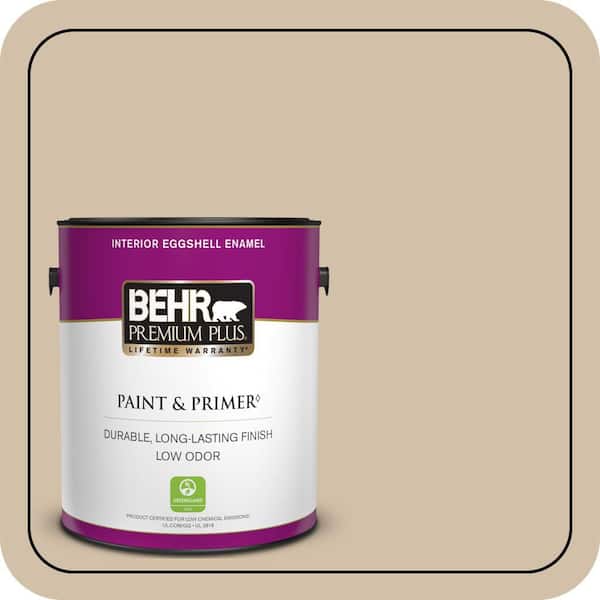 BEHR PREMIUM PLUS 1 gal. #PPU7-08 Baja Eggshell Enamel Low Odor Interior Paint & Primer (2)