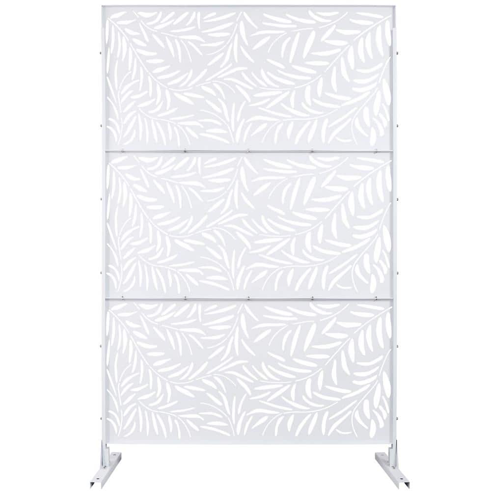 Boosicavelly 6.33 ft. x 4 ft. Privacy Fence Screen White Steel for Garden Fence (1)