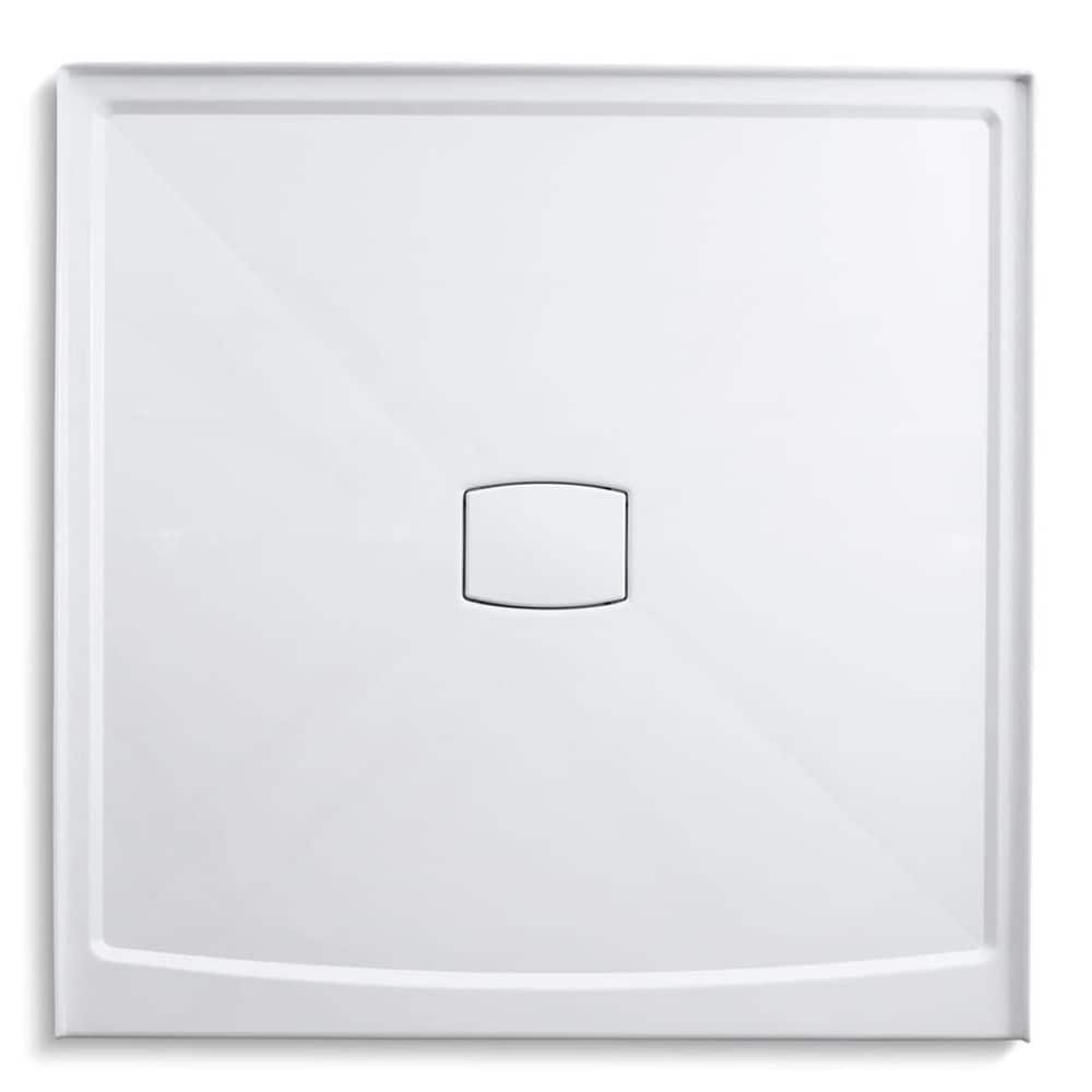 KOHLER Archer 60 in. L x 60 in. W Alcove Shower Pan Base with Center Drain in Ice Grey (2)