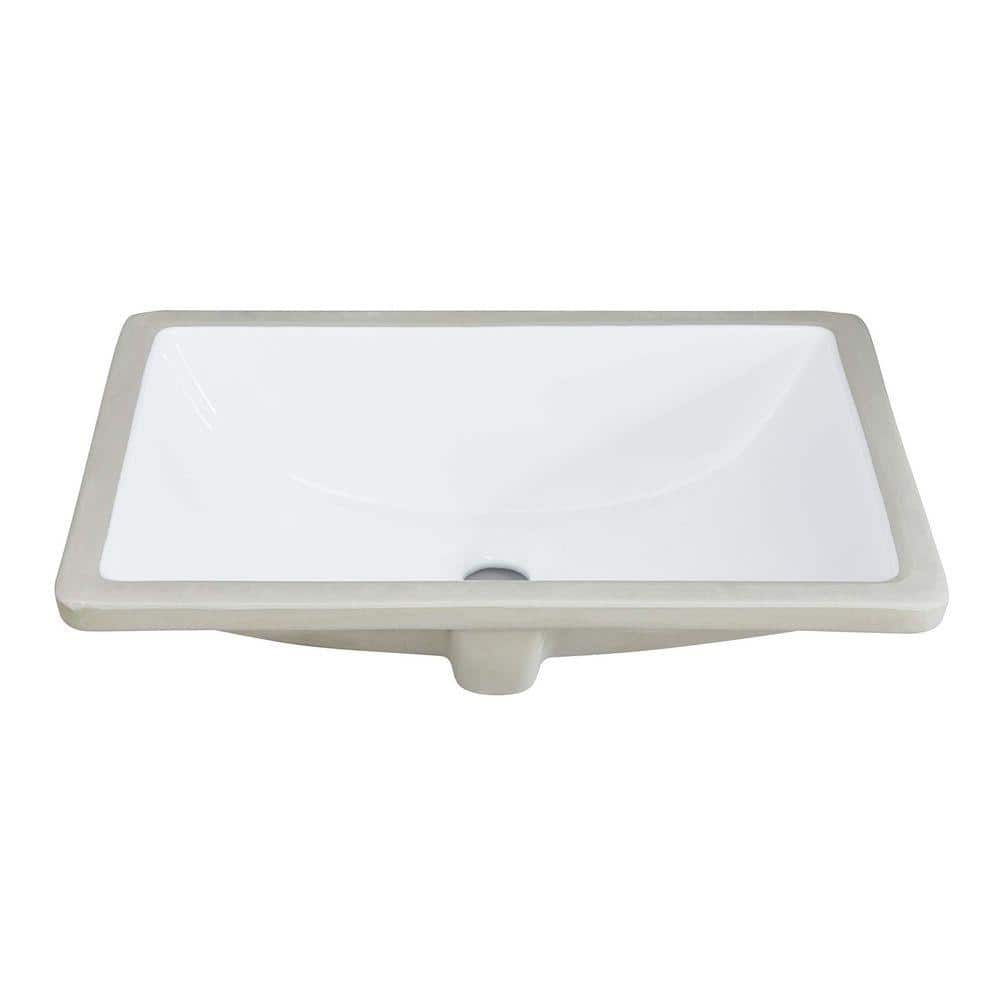 TCYO 20 in. Undermount Rectangular Bathroom Sink with Overflow Drain in White (1)