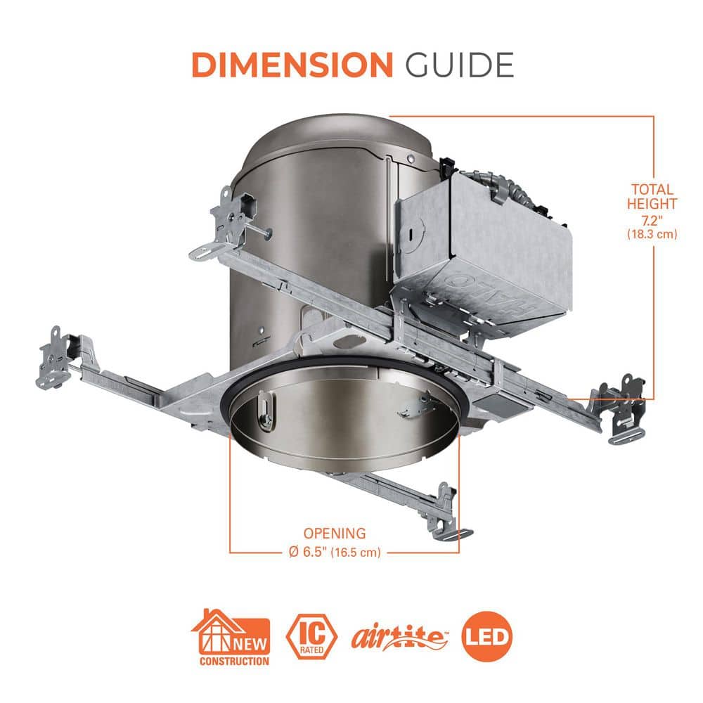 HALO H750 6 in. Aluminum LED Recessed Lighting Housing for New Construction Ceiling, T24 Rated, Insulation Contact, Air-Tite (3)