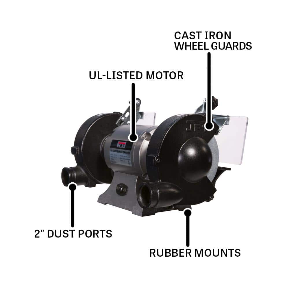 Jet JBG-6W 6 in. Bench Grinder with Wire Wheel (3)