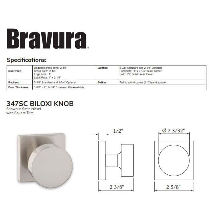 DELANEY HARDWARE Bravura 347SC Biloxi Oil Rubbed Bronze Dummy Door Knob (2)