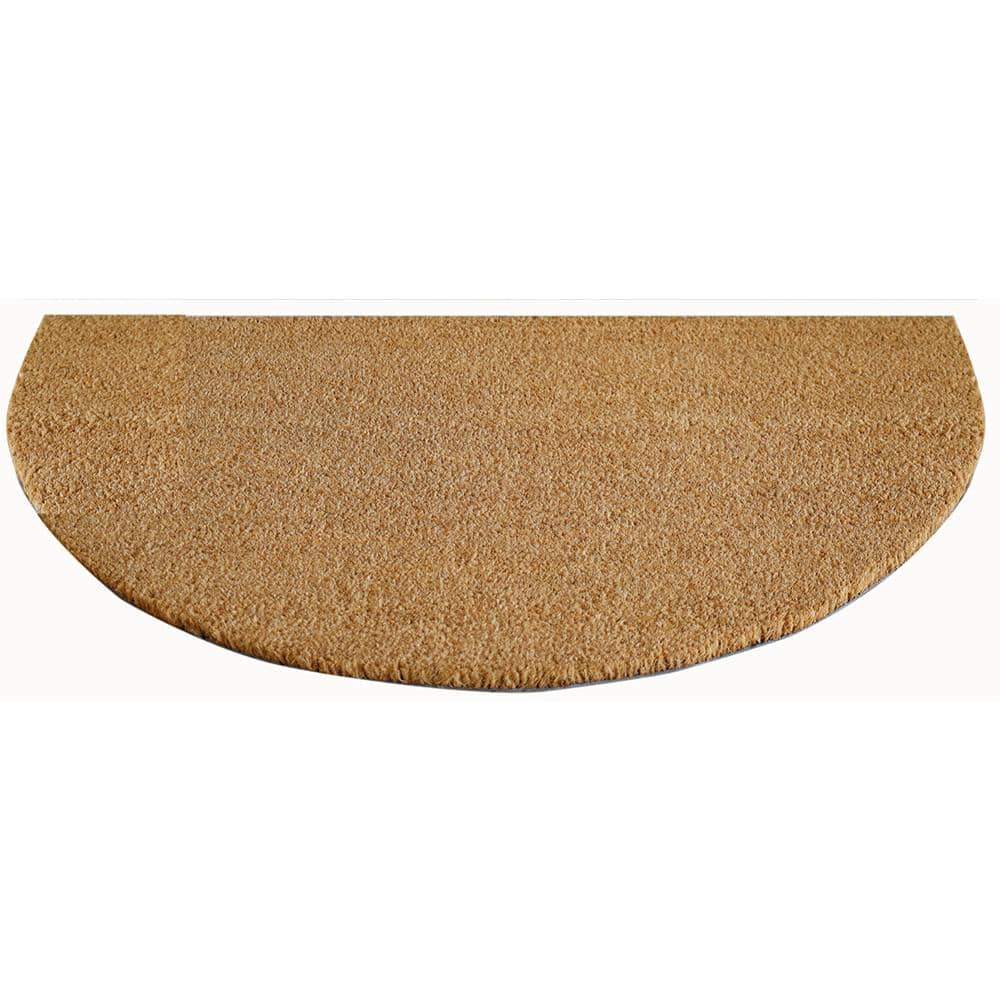TrafficMaster Plain Natural 18 in. x 30 in. Coir Half Round Non-Slip Indoor Outdoor Door Mat (4)