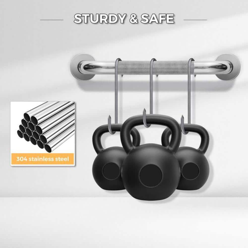 Angel Sar 2 Packs 16 in. Anti Slip Shower Handles, Stainless Steel Handicap Grab Bars for Elderly Disabled (3)