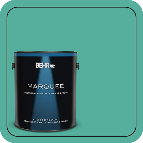BEHR MARQUEE 1 gal. #P440-5 Water Park Satin Enamel Exterior Paint & Primer (2)