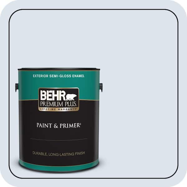 BEHR PREMIUM PLUS 1 gal. #600C-1 Mystic Light Semi-Gloss Enamel Exterior Paint & Primer (2)