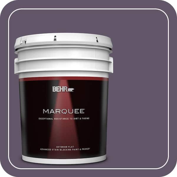 BEHR MARQUEE 5 gal. #PPU17-04 Darkest Grape Flat Exterior Paint & Primer (2)