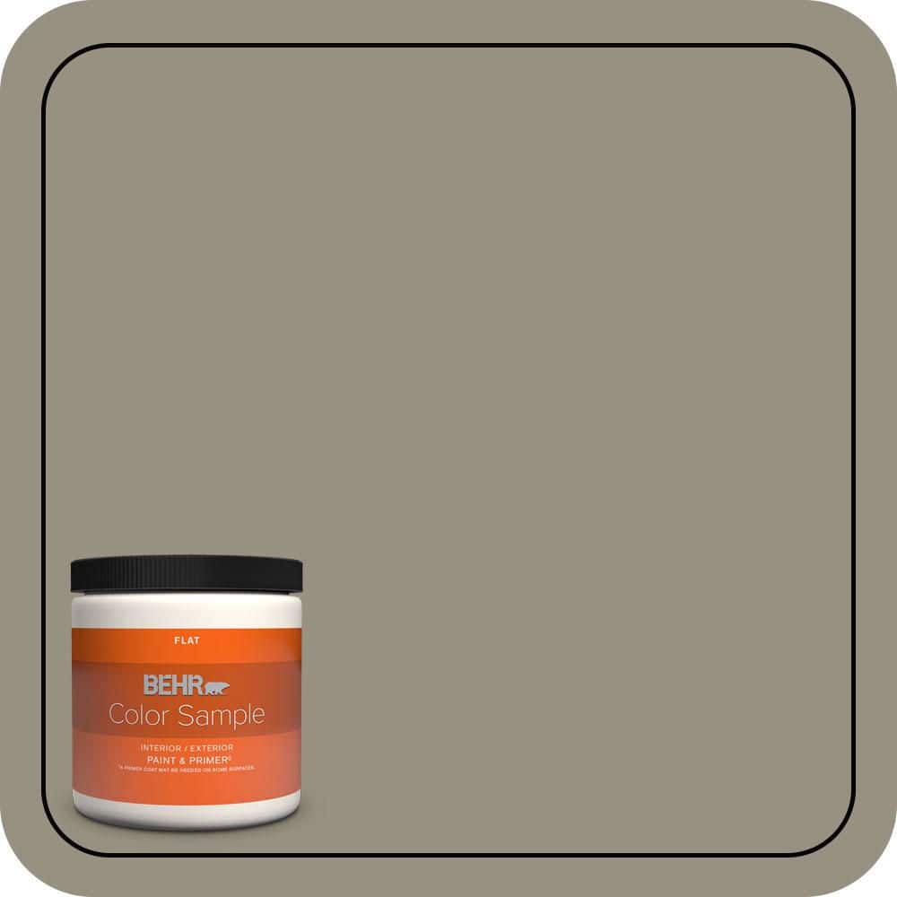 BEHR PREMIUM PLUS 8 oz. #N320-5 Gray Squirrel Flat Interior/Exterior Paint & Primer Color Sample