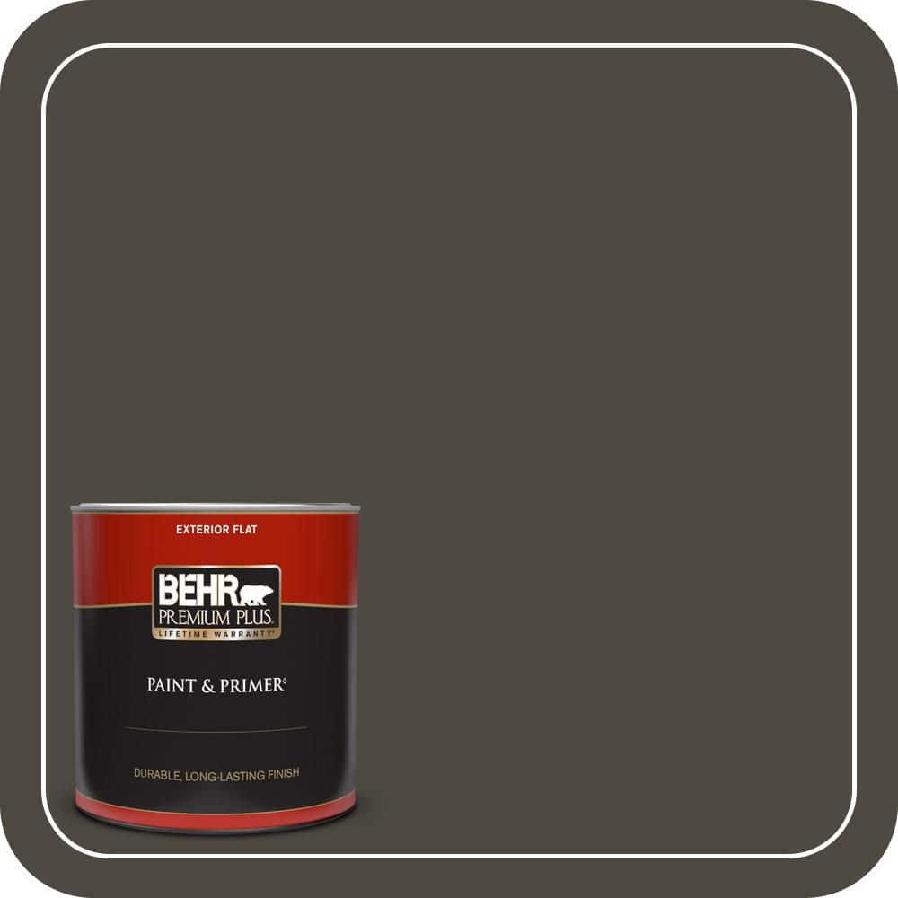 BEHR PREMIUM PLUS 1 qt. #S-H-780 Thorny Branch Flat Exterior Paint & Primer