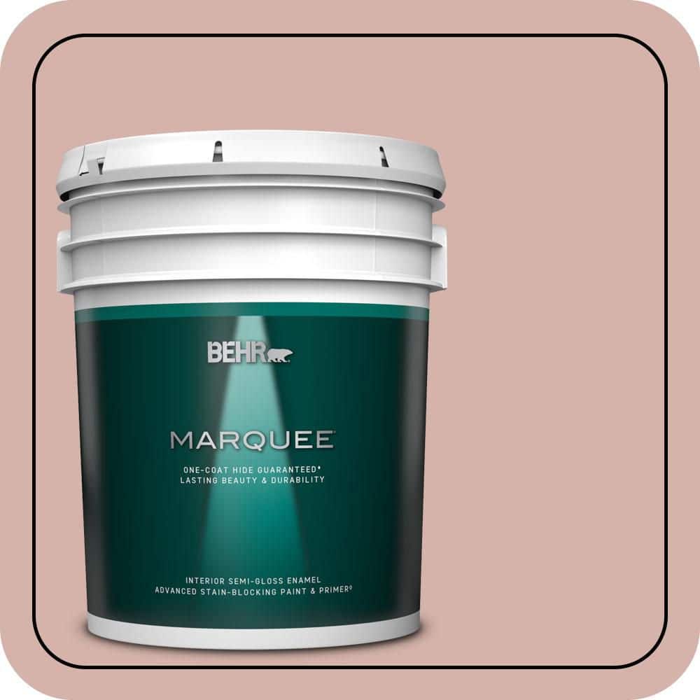 BEHR MARQUEE 5 gal. #S170-3 Castilian Pink One-Coat Hide Semi-Gloss Enamel Interior Paint & Primer