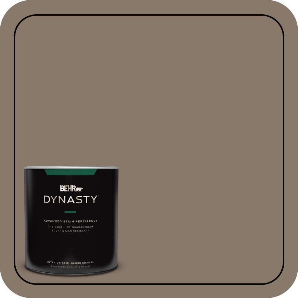 BEHR DYNASTY 1 qt. #MQ2-38 Grizzly One-Coat Hide Semi-Gloss Enamel Interior Stain-Blocking Paint and Primer